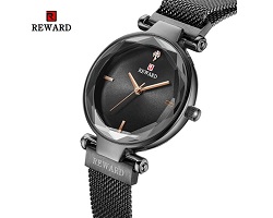 3.Đồng hồ thời trang nữ Reward - Đẹp long lanh - Nhập khẩu xịn - Màu đen ngọc 3096L